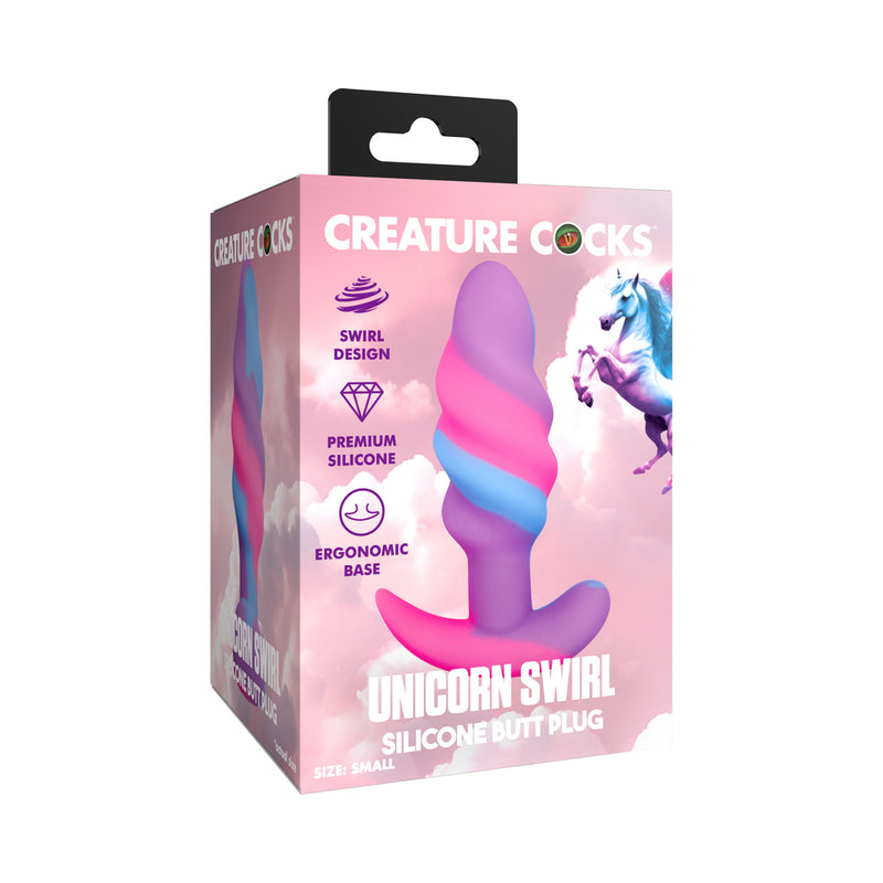 Creature Cocks Unicorn Swirl Silicone Butt Plug S